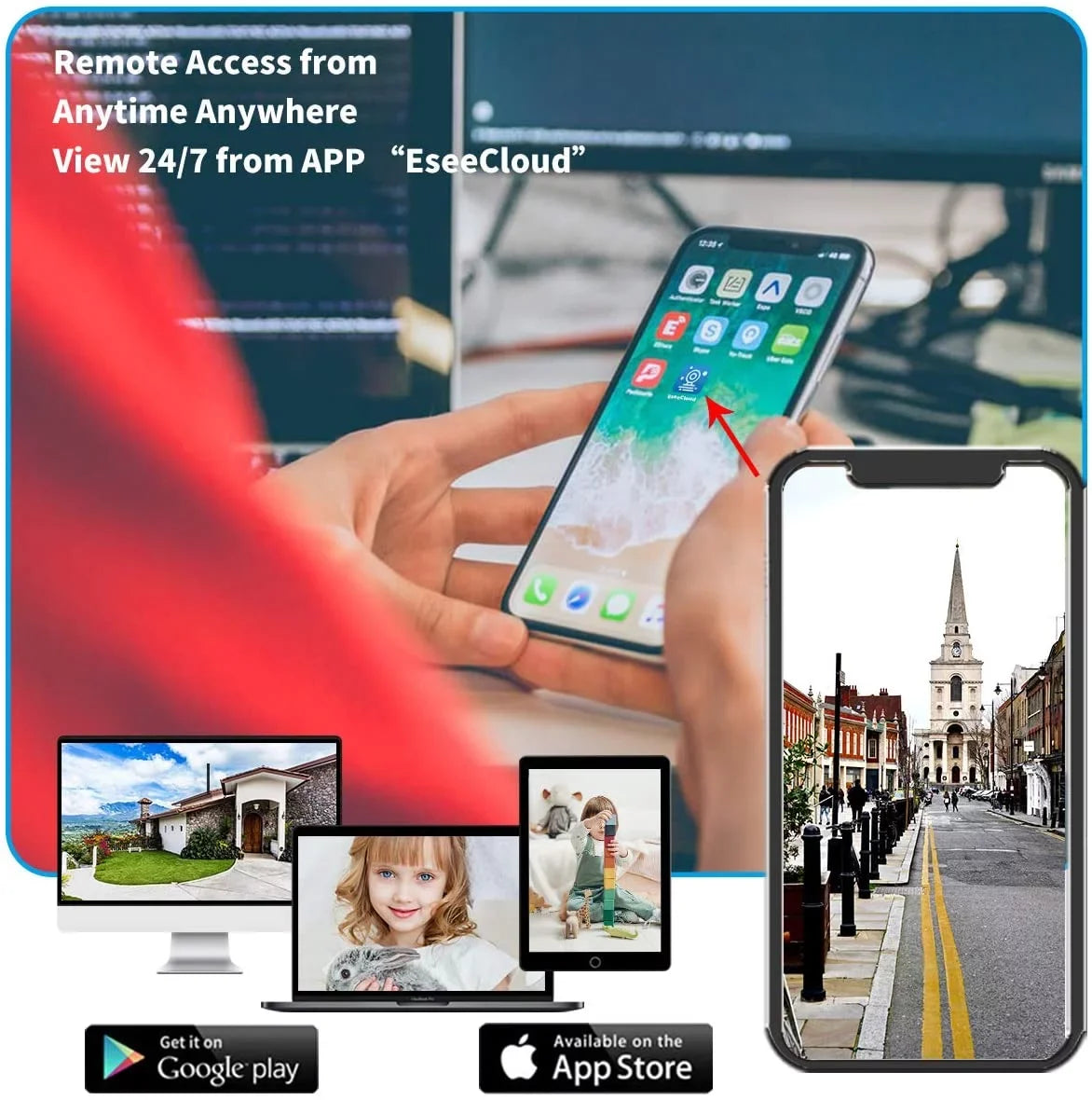 【8CH Expandable·Audio】 All in One Monitor Wireless Security Camera System,Home Surveillance Video Camera Kits with 10" HD Monitor Outdoor/Indoor CCTV WiFi Cameras,1TB HDD, Fluid View