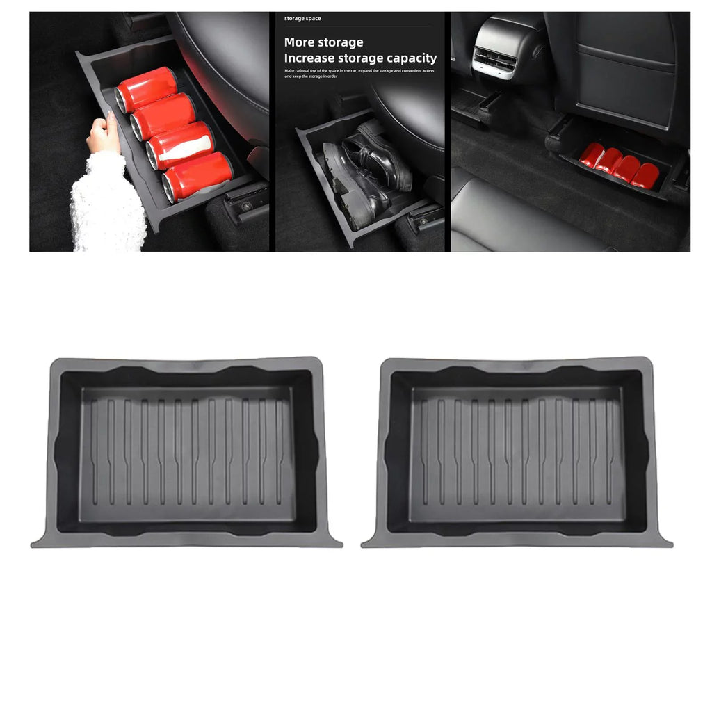 Under Seat Storage Box Underseat Hidden Storage Tray for 2pcs