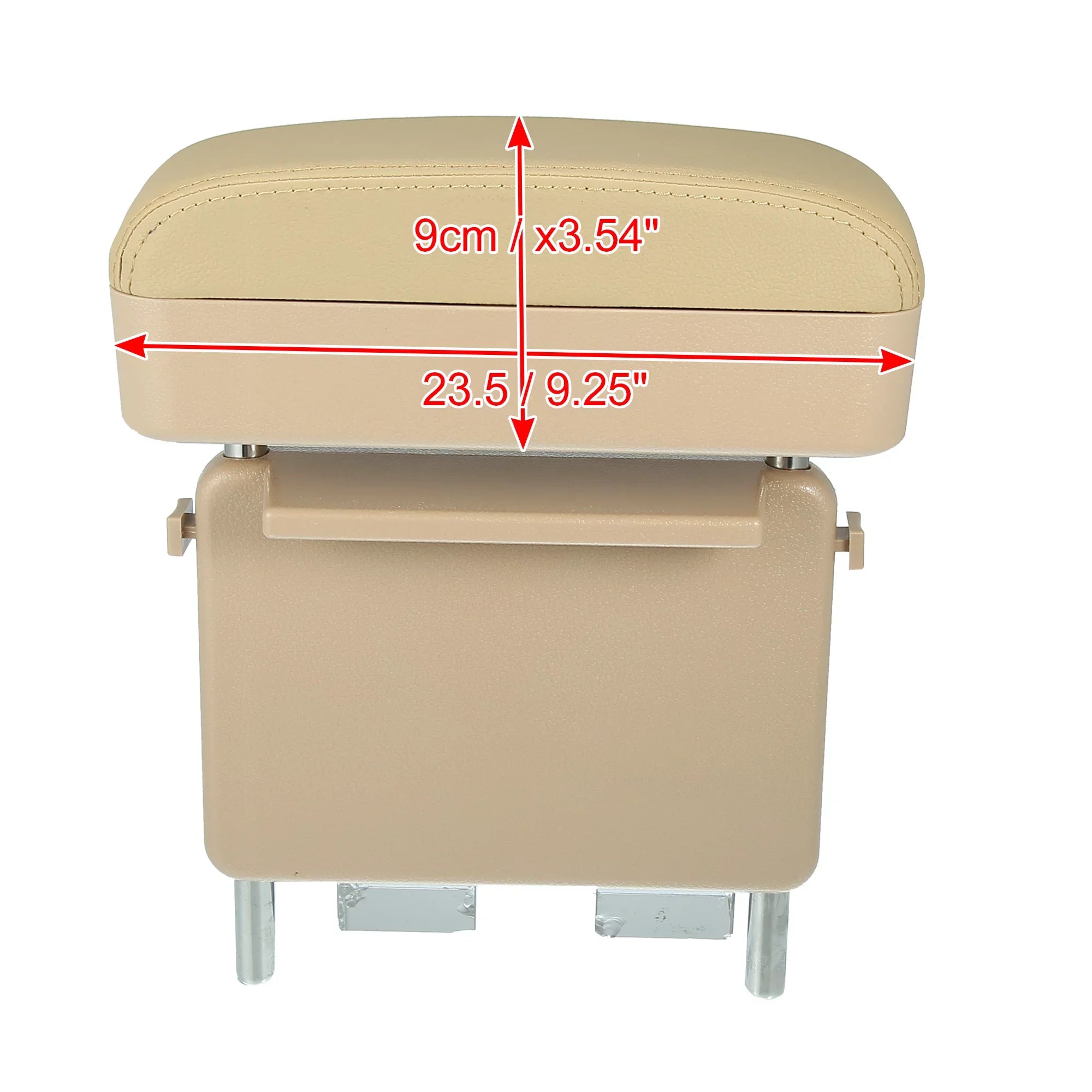 Car Center Armrest Extender Box Seat Gap Adjustable Armrest Storage Organizer Box Armrest Beige PU Leather