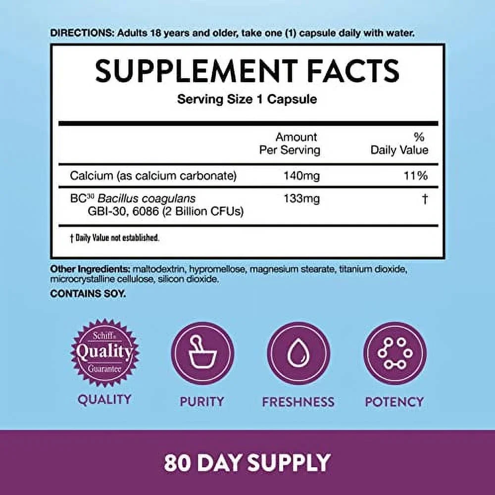 Daily Probiotic Capsules For Digestive Health & Gut Health, Digestive Advantage Probiotics For Men and Women (80 count box)