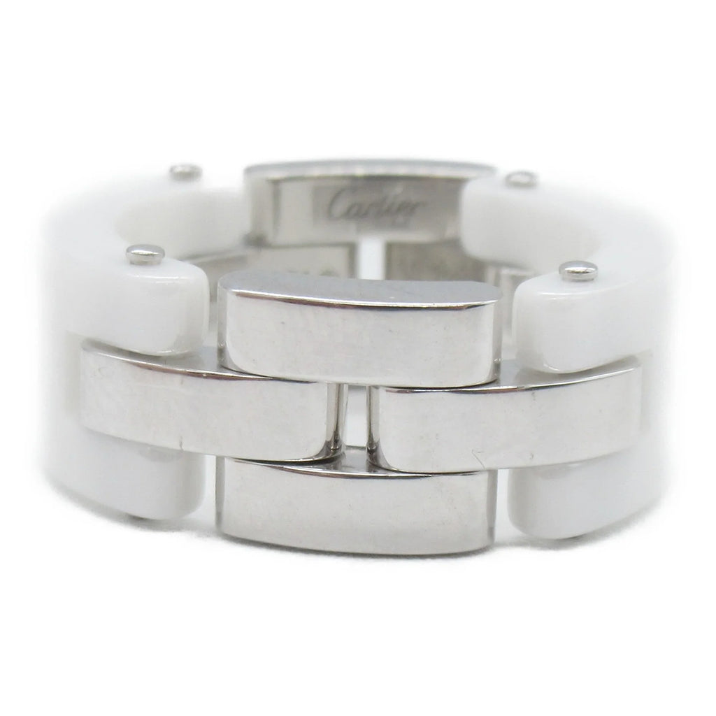 Pre-Owned CARTIER Mayon PANTHERE diamond ring Ring White Clear K18WG(WhiteGold) diamond White Clear (Good)