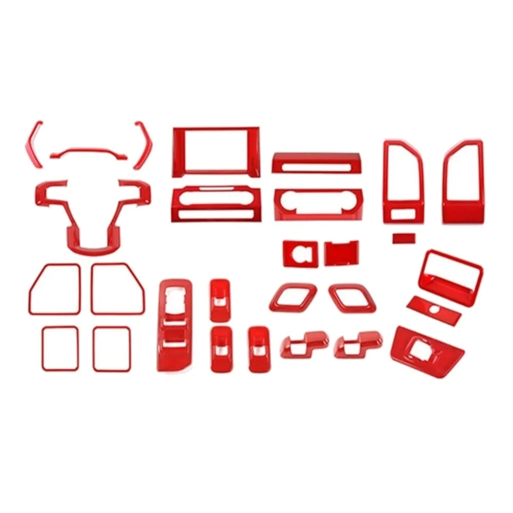 Teledu F150 Red 28pcs Full Interior Set Center Console Cover Trim Kit