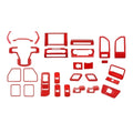 Teledu F150 Red 28pcs Full Interior Set Center Console Cover Trim Kit