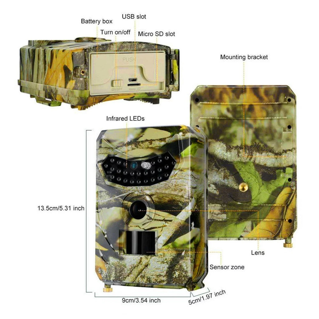 Trail Camera 12MP 1080P Deer Game Cam No Glow Night Vision Hunting Wildlife Camera Fluid Hunting Trail Monitors for Deer Hunting Accessory Cam 0.2S Trigger Speed Time Lapse Field Camera