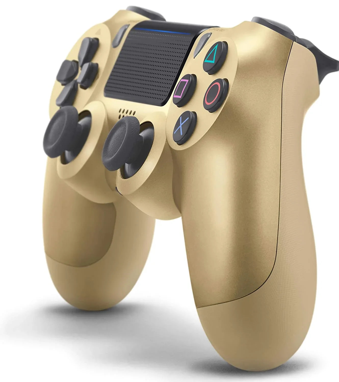 Pre-Owned Dual Shock Gold Gaming Controller For PS4 Console + Wireless Black Chatpad for PS4 Controller BOLT AXTION Bundle. (Refurbished: Like New)