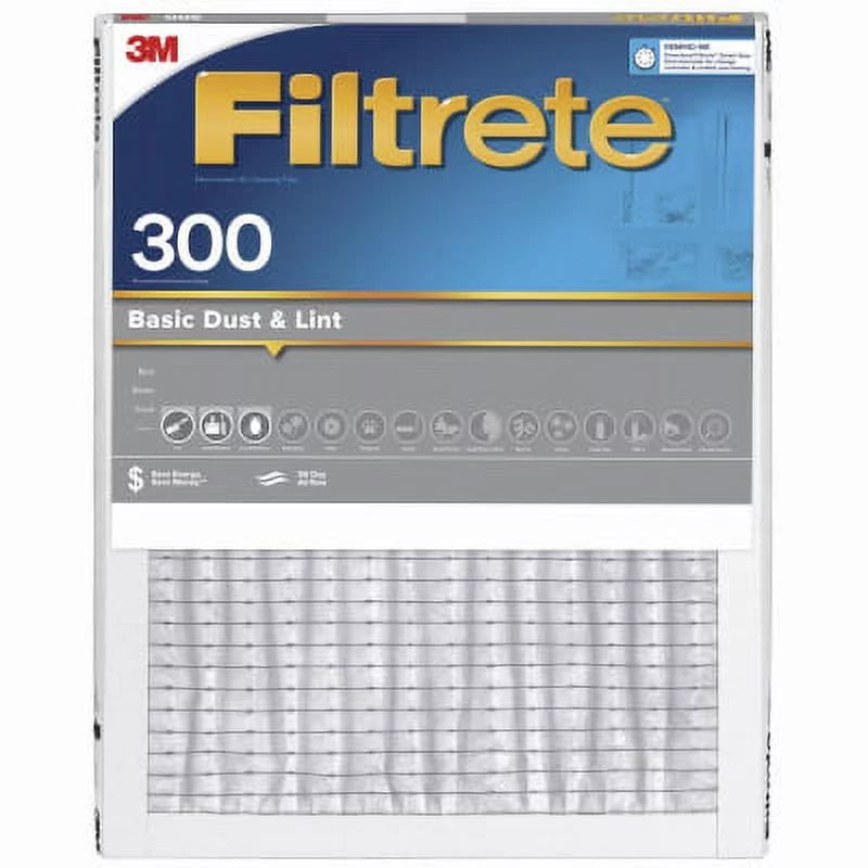 3M Filtrete 321-4 18" x 24" x 1" Gray Basic 300 Dust & Lint Reduction Pleated Air Filter 90 Day Filter - Quantity of 4