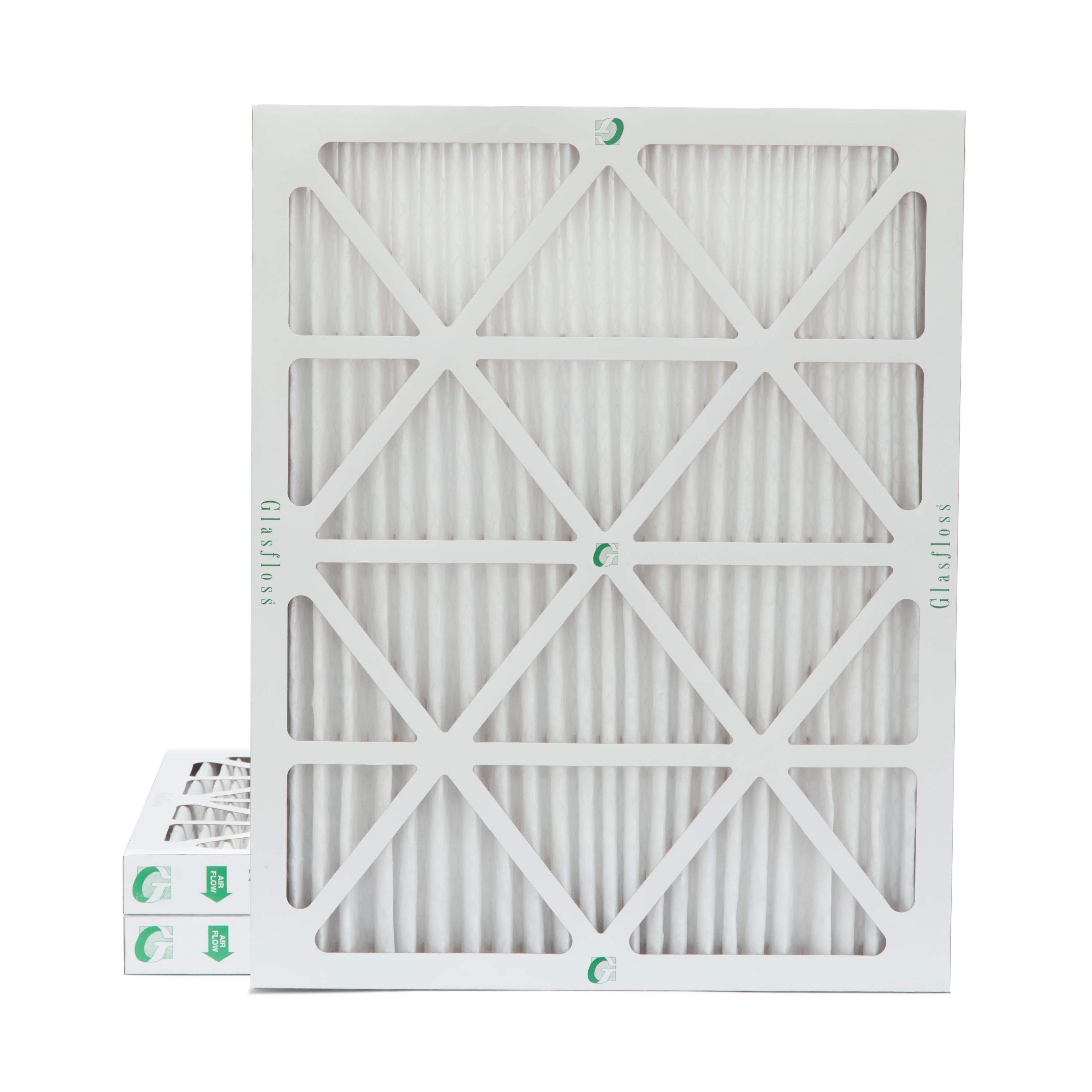 3 Pack of 18x20x2 MERV 10 Pleated 2" Inch Air Filters by Glasfloss. Actual Size: 17-1/2 x 19-1/2 x 1-3/4