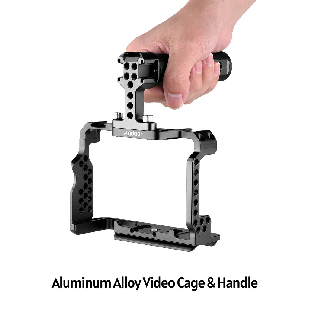 7299 Aluminum Alloy Cage Kit with Video Rig Handle Grip Replacement for A7R III/ A7 II/ A7III