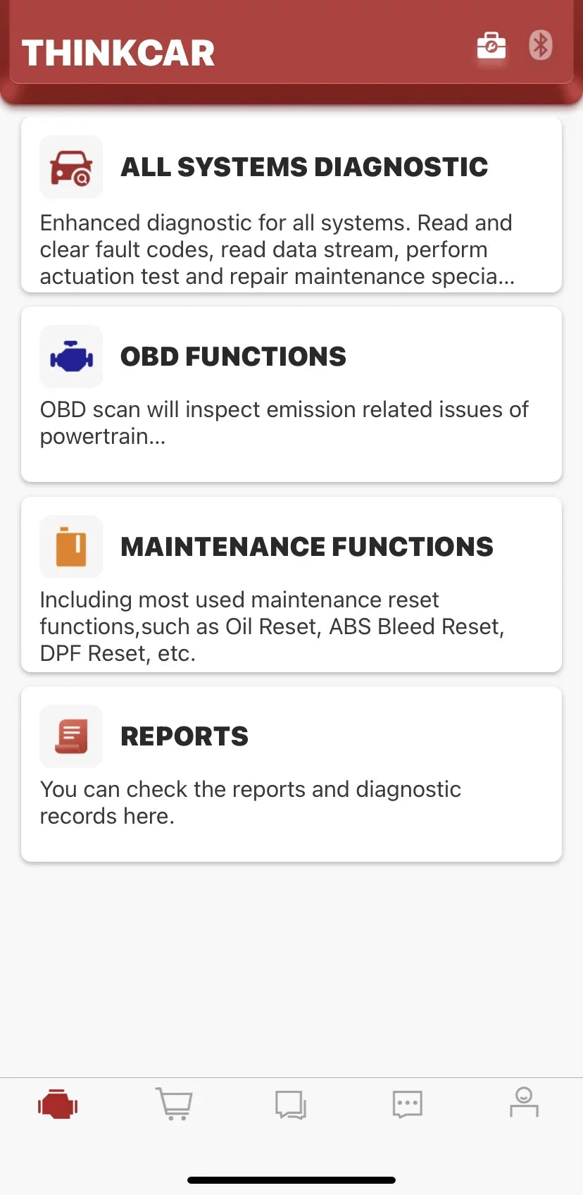 Bluetooth OBD2 Scanner Full Systems Car Diagnostic Tool Code Reader (2 Year Software Included) 15 Maintenance Functions for Cars Since 1996- THINKCAR THINKDIAG