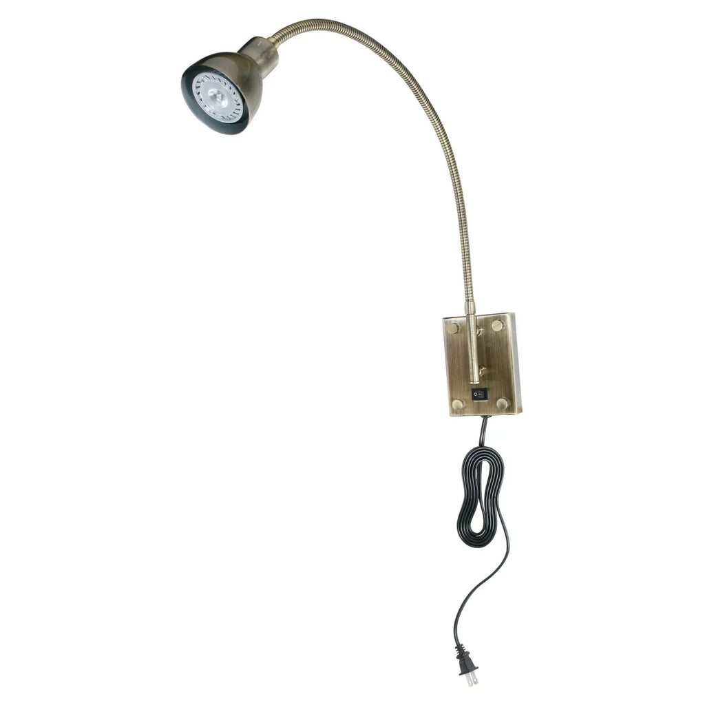 Cal Lighting 3.5" LED Gooseneck Long-lasting Metal Wall Reading Lamp in Silver