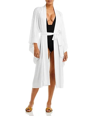 Norma Kamali Women's Midi Robe Swim Cover-Up (XS, White)