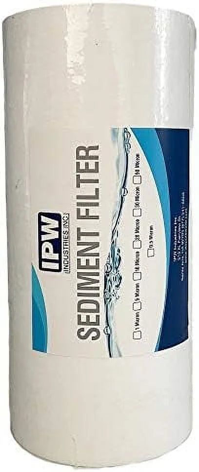 Whole House Sediment Fluid Filter - 20 Micron Sediment Filter - Full Flow Filter Compatible With Pelican And Other 10" X 45" Filtration Systems (6 Pack Of Filters)