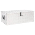 Anself Aluminum Tool Box Truck Toolbox Lockable Underbody Organizer Storage Case Trailer Box Silver for Vehicle, Garage, Camping Trip 35.4 x 18.5 x 13.2 Inches (L x W x H)