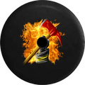 2018 2019 Wrangler JL Backup Camera Fireball Flames Firefighter Holding Axe Spare Tire Cover for Jeep RV 32 Inch