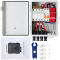 VEVOR PV Combiner Box, 4 String, Solar Combiner Box with 15a Rated Current Fuse, 63a Circuit Breaker, Lightning Arreste and Solar Connector, for On / Off Grid Solar Panel System, IP65 Liquid