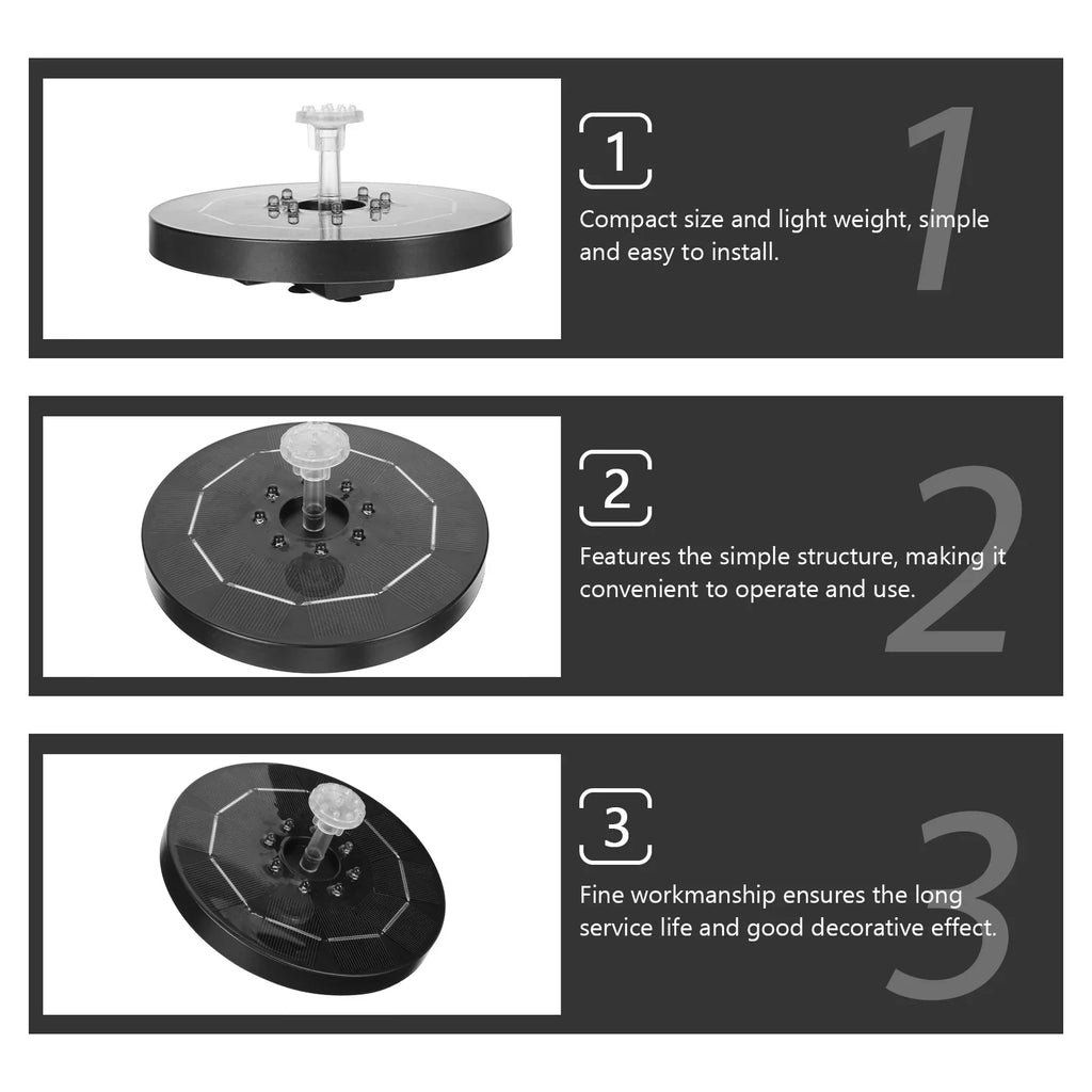 Guichaokj 1 set of Outdoor Solar Fountain Creative Fountain Pond Fountain with LED Light