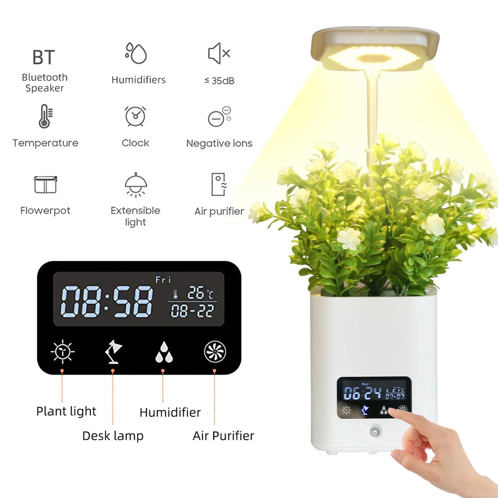 Htovila Smart Planter for Indoor Plants Indoor Garden Grow with Table Desk Lamp Humidifier Automatic Hydroponics Kit Planters for Herb Small Plants