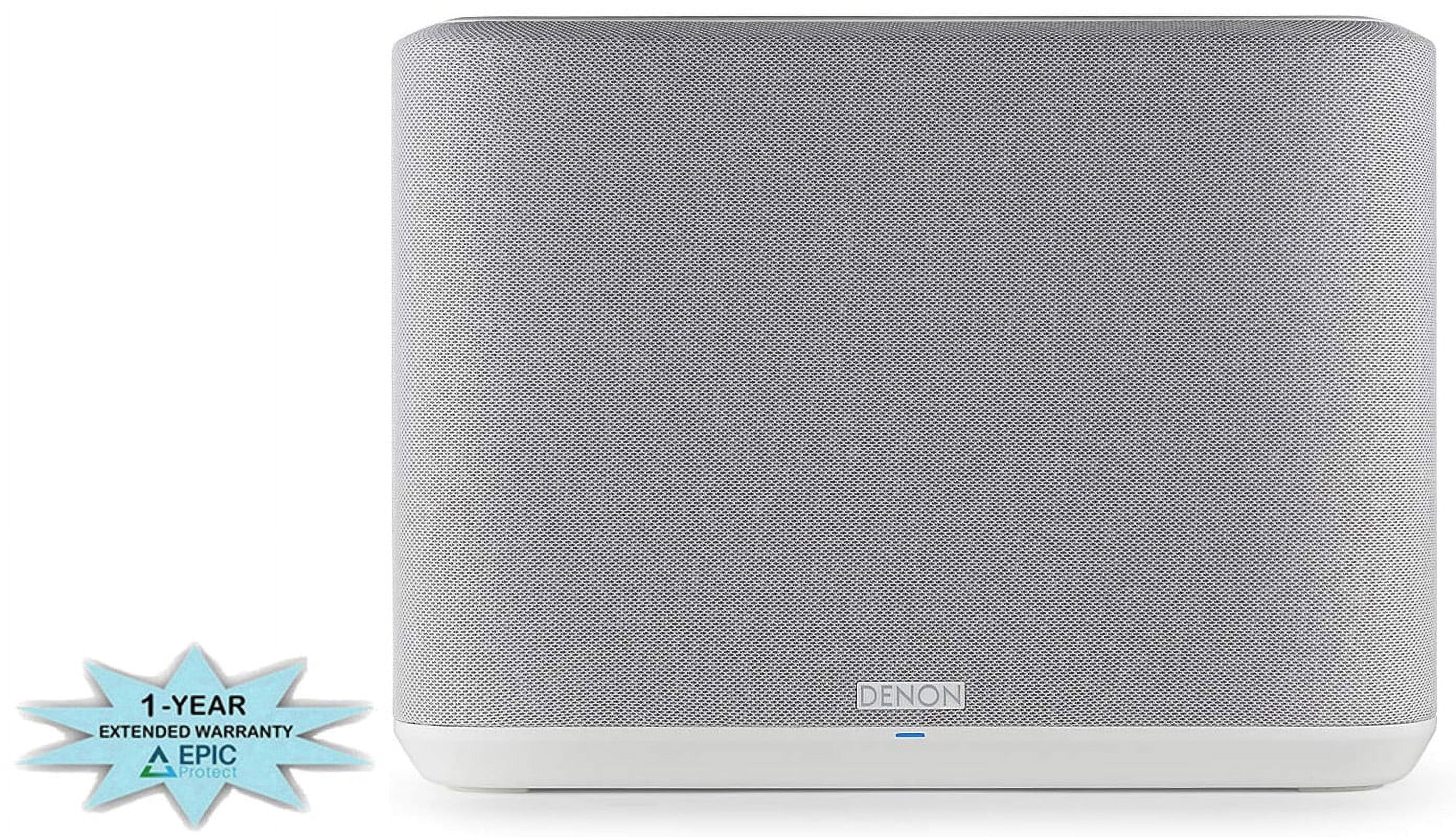 Denon Home 250 White Built in Heos Wireless Bluetooth Speaker with an Additional 1 Year Coverage by Epic Protect (2020)