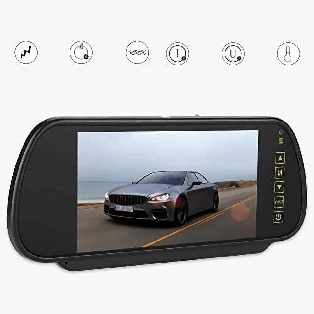 Bileeko 7 Inch Digital LCD Car Monitor Monitor for Parking Backup Camera with Bracket, Vehicle Rear View External Car Rearview Mirror, Car DVD Display