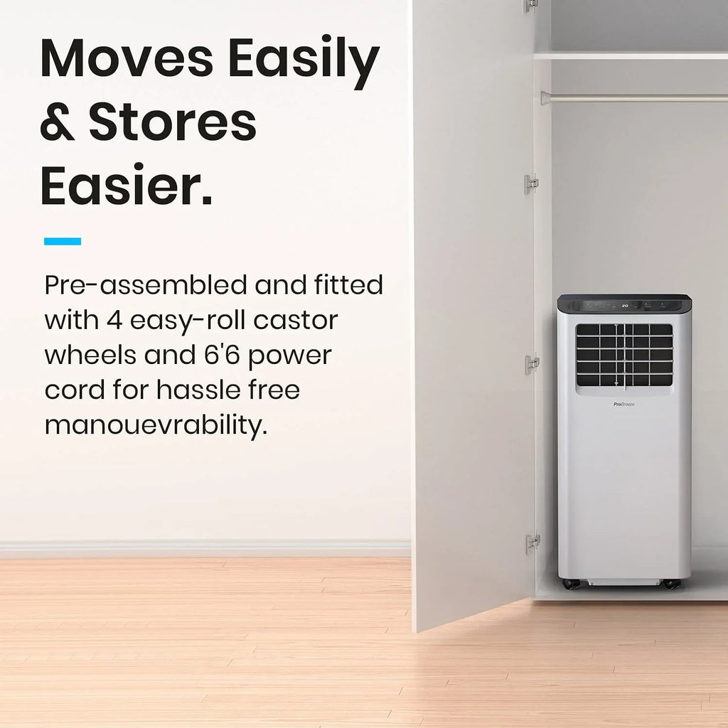 QCAI 4 in 1 Portable Air Conditioner for Room 10000 BTU 450SqFt Air Conditioning Unit, Smart Air Conditioner with Fan, Dehumidifier, Night, Timer, Window Venting Kit, Wifi Portable AC Unit