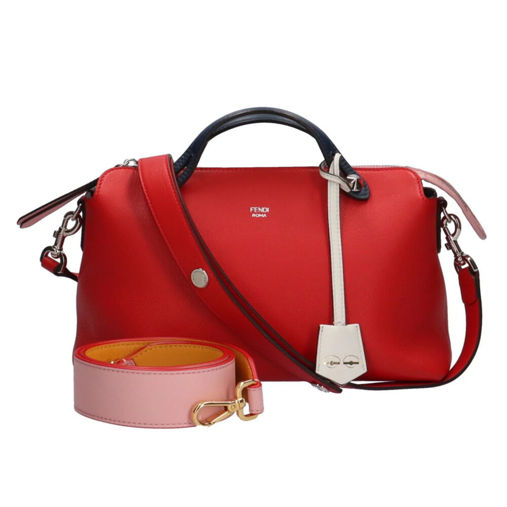 Pre-Owned Fendi FENDI visor way shoulder bag leather red ladies (Good)