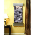 Cascade Springs Square Stainless Steel Black Spider Marble Wall Fountain - Black