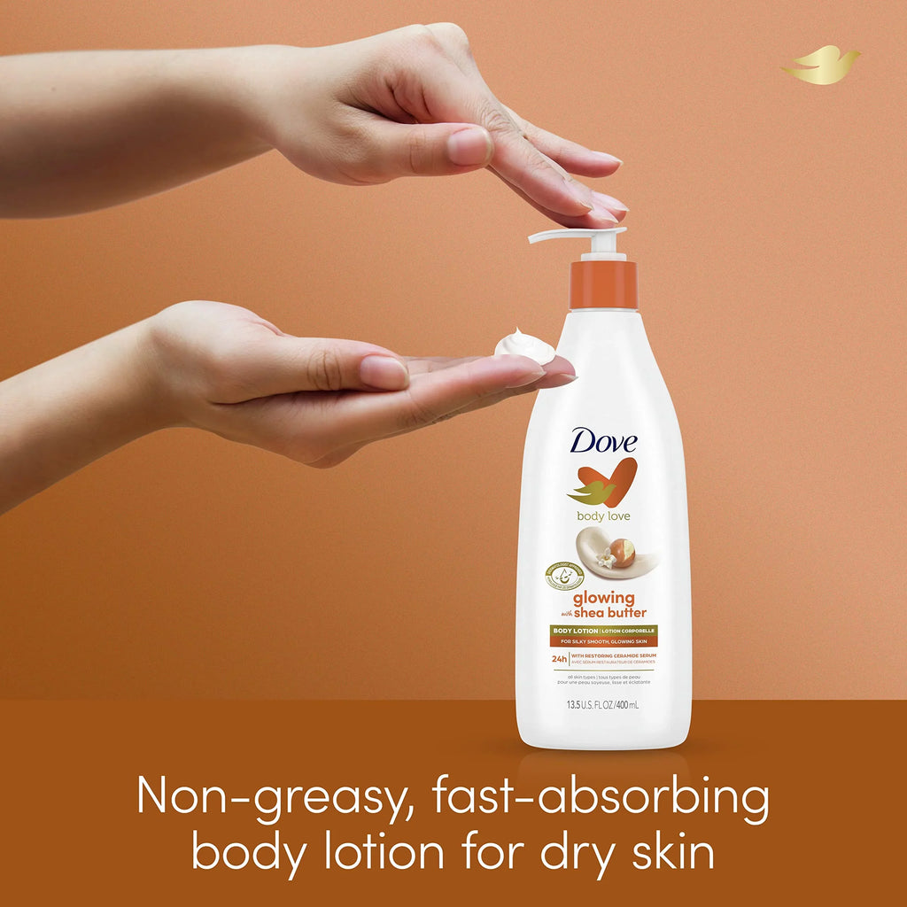 Dove Body Love Pampering Body Lotion Shea Butter Pack Of 3 For Silky, Smooth Skin Softens & Smoothes Dry Skin 13.5Oz