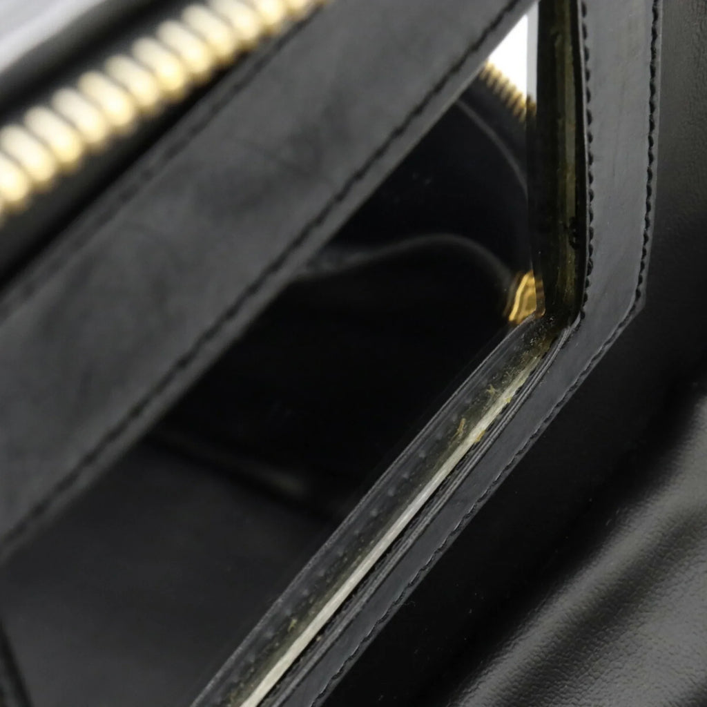 Pre-Owned CHANEL Chanel Matelasse Coco Mark Vanity Bag Handbag Shoulder Leather Black (Fair)