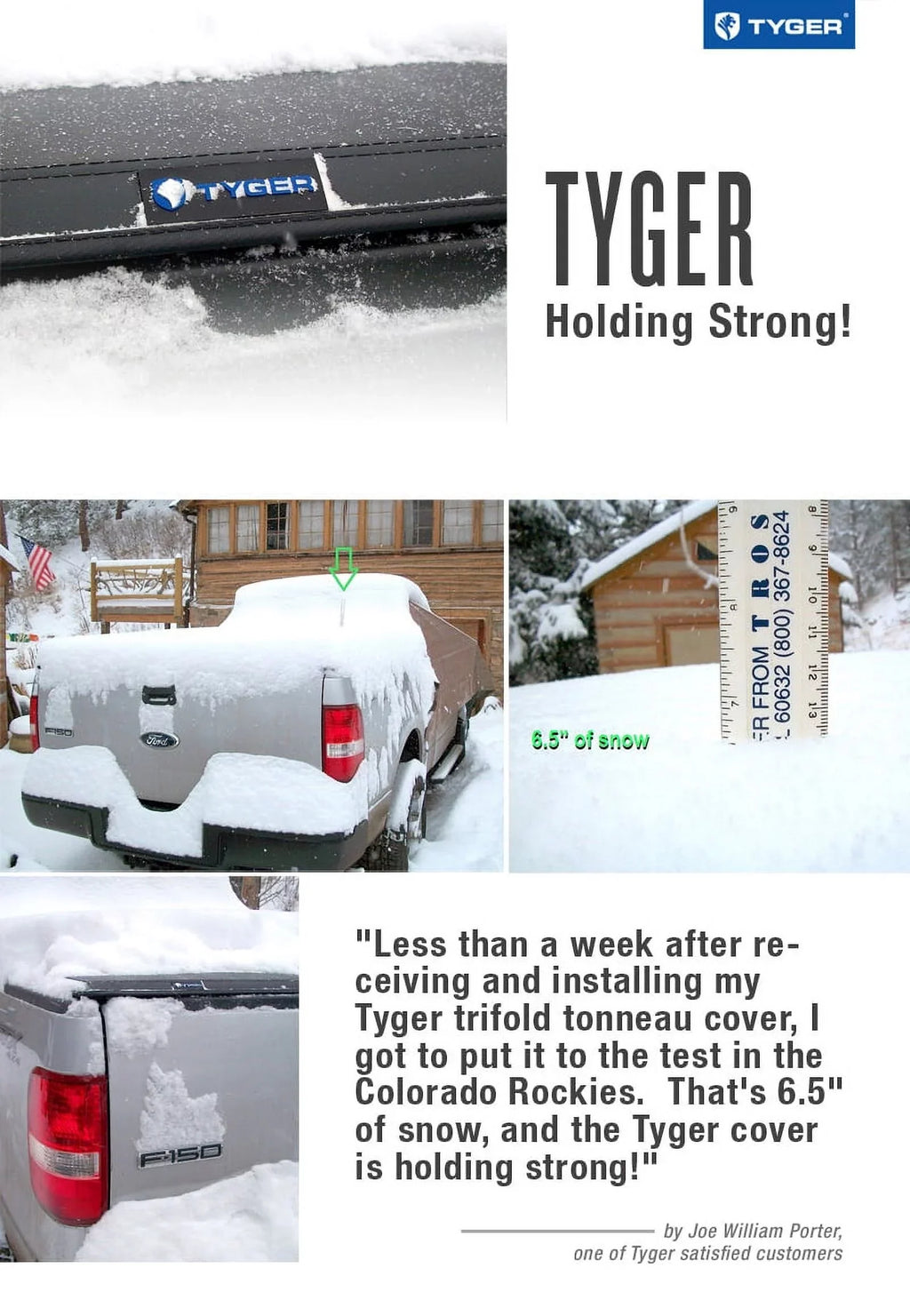 Tyger Auto T3 Soft Tri-fold Truck Bed Tonneau Cover Compatible with 2007-2013 Toyota Tundra | 6.5' Bed | TG-BC3T1033 | Vinyl