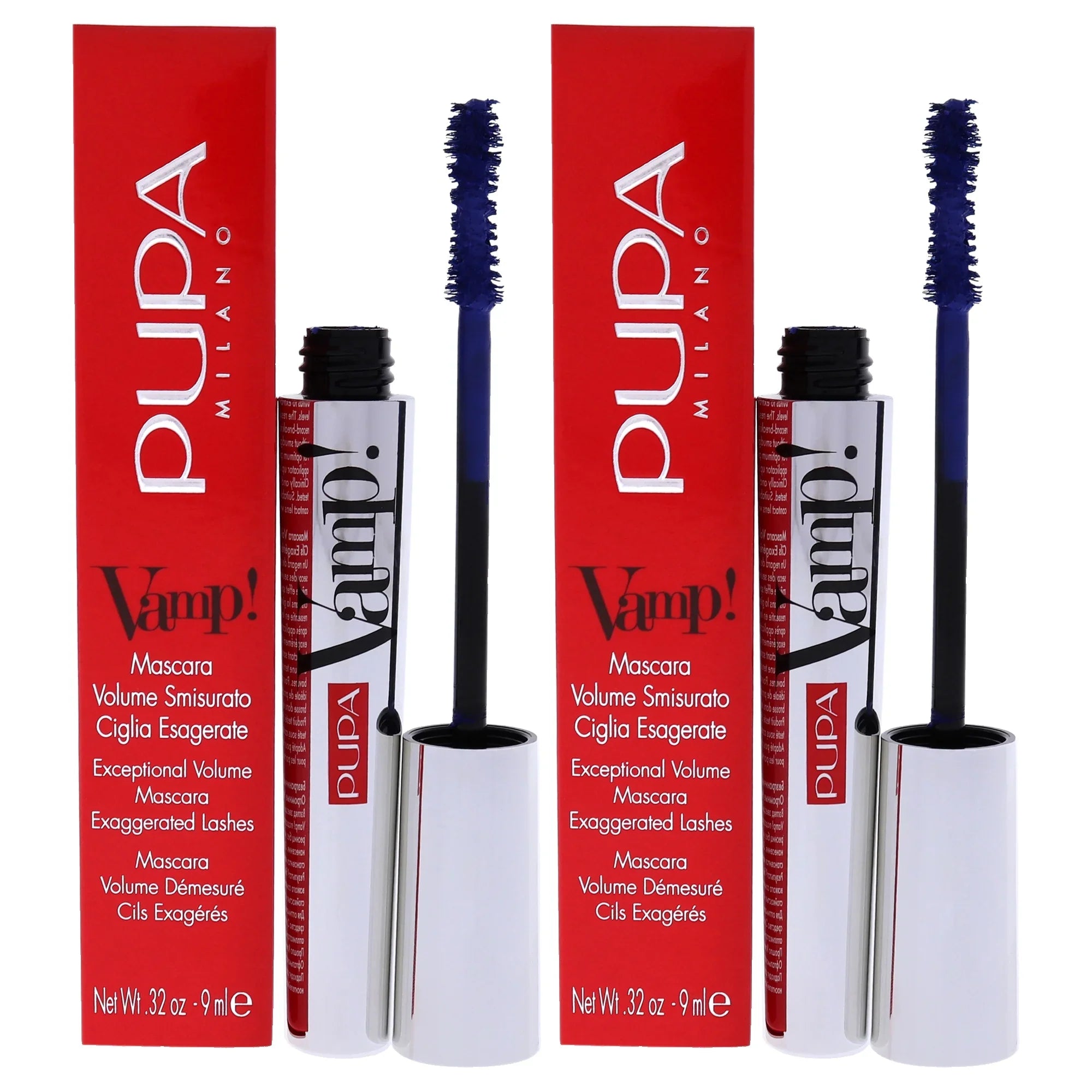 Pupa Milano Vamp! Mascara - 300 Deep Night - Pack of 2 , 0.32 oz Mascara