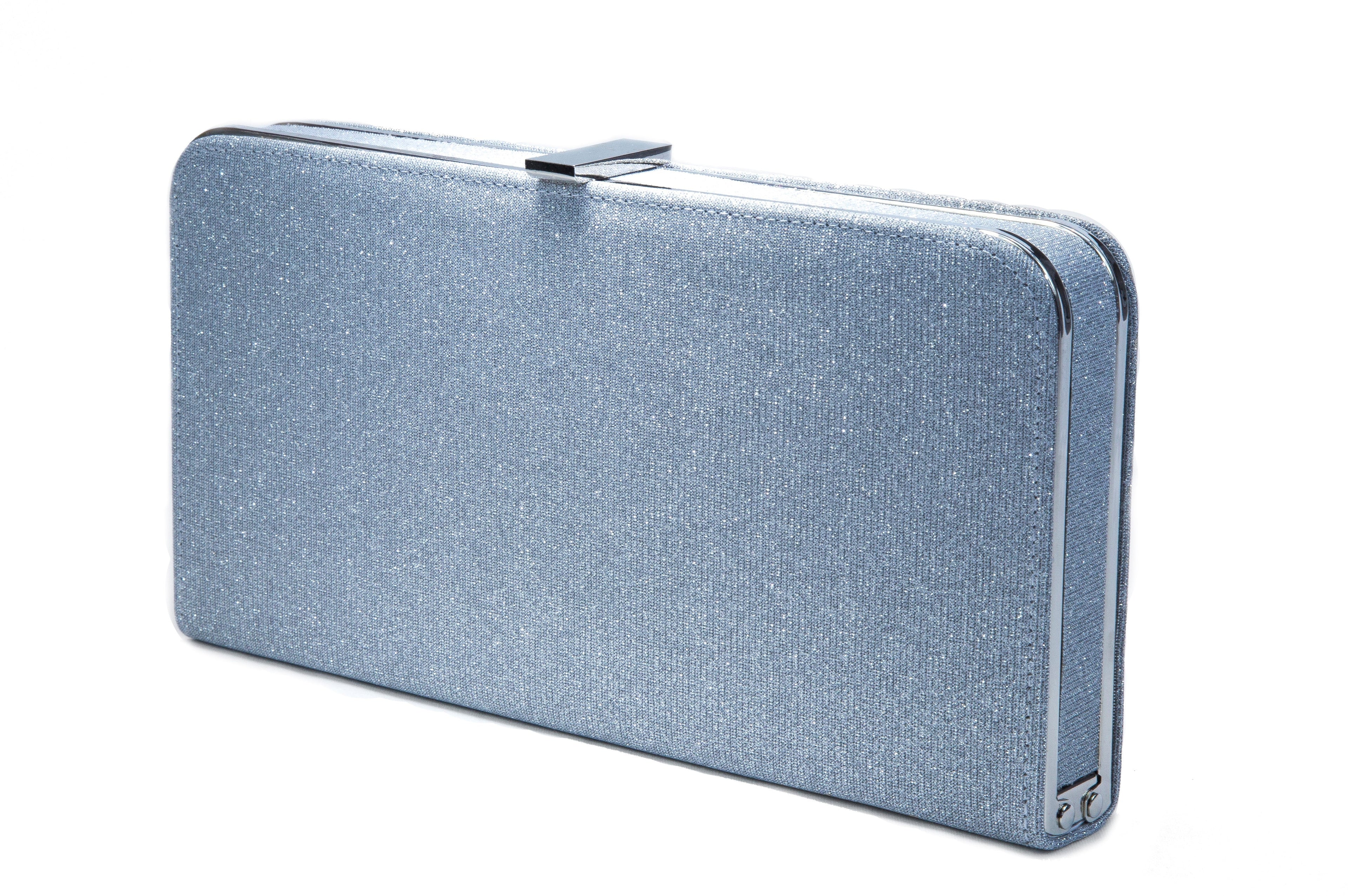 Lady Couture 2015-2 Glitter Hard Clutch Bag, Silver