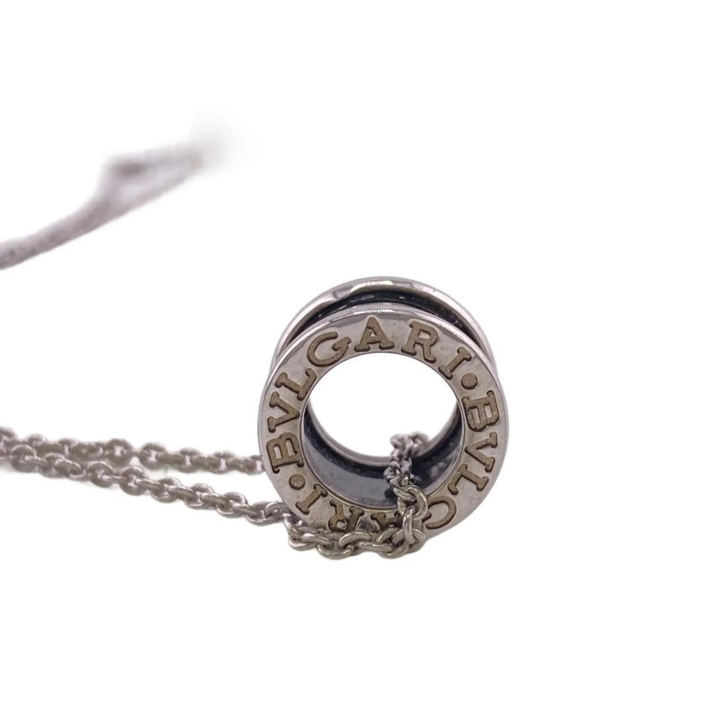 Pre-Owned BVLGARI B. Zero One 925 Save the Children Charity Necklace Black Men's Women's Z0005229 (Fair)