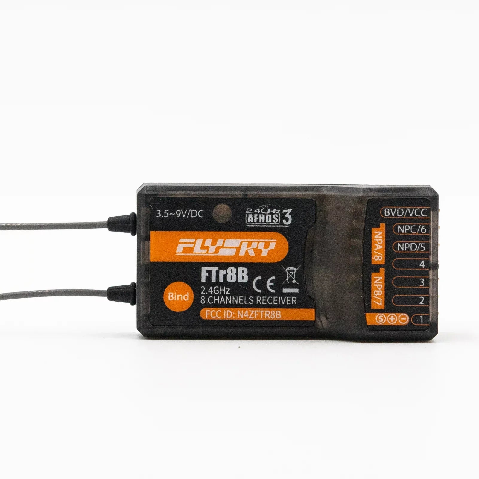 FTr8B 2.4GHz 8CH Receiver for RC Airplane Helicopter Fixed Wing Glider Engineering Vehicle Drone Dual PWMPPMi.BUSS.BUS Output Compatible with AFHDS3 Transmitters RF Modules PL18 NB4