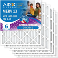 20x36x1 Air Filter MERV 13 Comparable to MPR 1500 - 2200 & FPR 9 Electrostatic Pleated Air Conditioner Filter 6 Pack HVAC AC Premium USA Made 20x36x1 Furnace Filters by AIRX FILTERS WICKED CLEAN AIR.