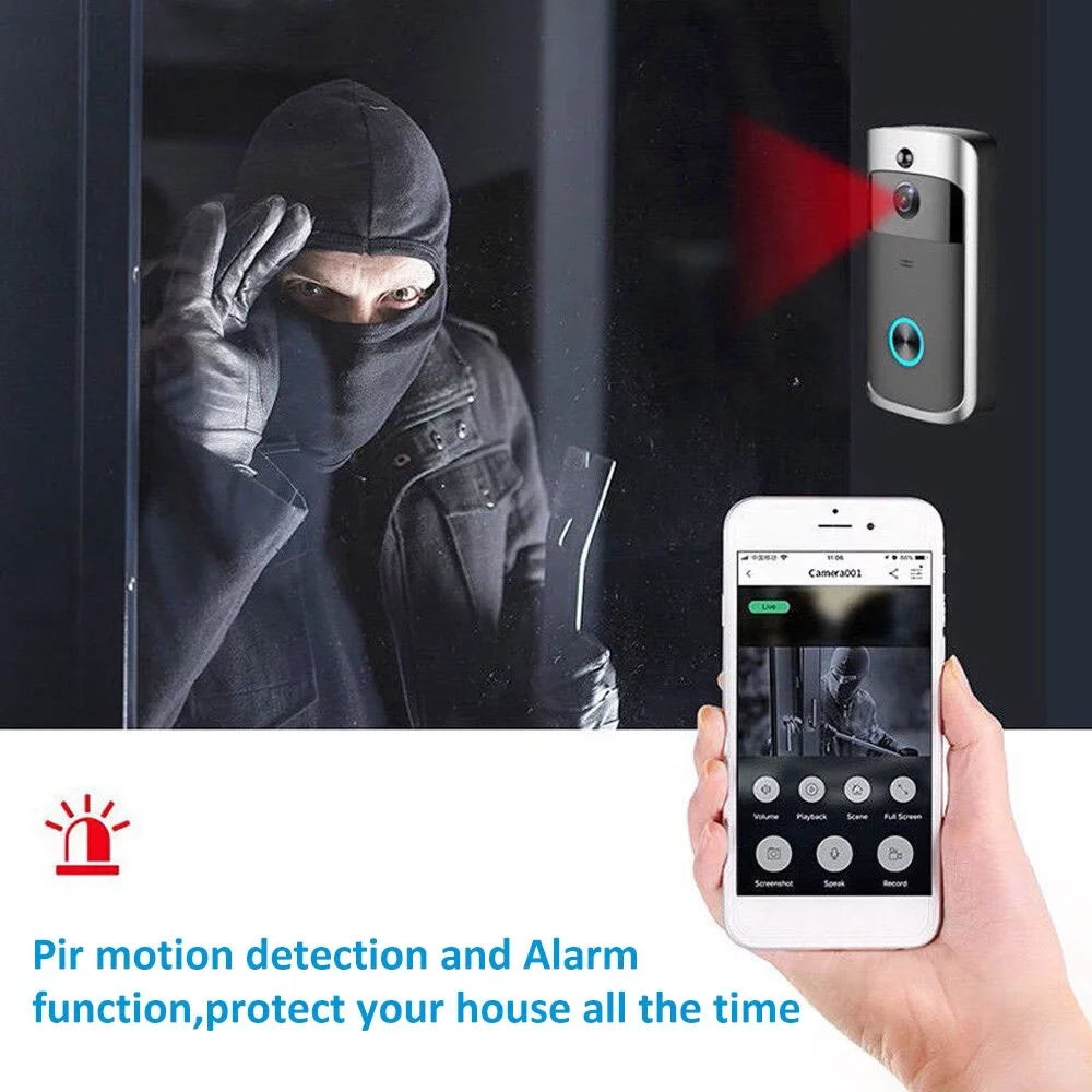 Smart WiFi Video Doorbell Camera Visual Intercom Motion Detection Night Vision Door Bell Wireless Home Security Camera Doorbell