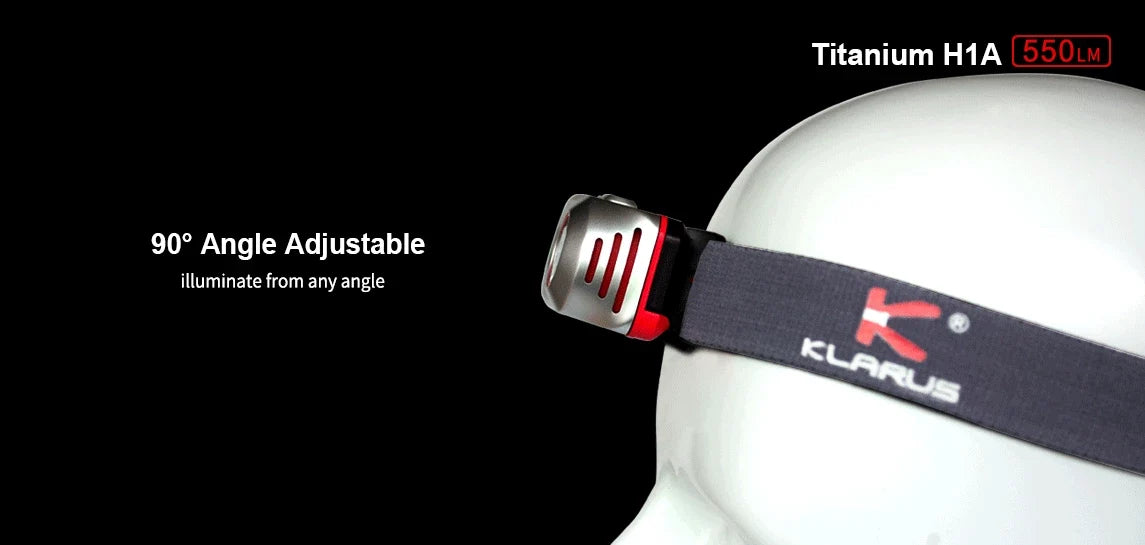 Klarus H1A Rechargeable Headlamp -550 Lumens -CREE XP-L V6 LED -Battery Included