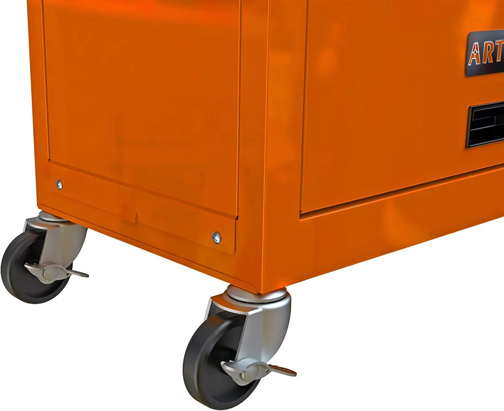 LoLado 8 Drawer Rolling Tool Chest with Wheels, High Capacity Tool Storage Cabinet & Tool Box Cart, Lockable Rolling Tool Chest with Drawers, Toolbox Organizer for Garage Warehouse Workshop - Orange
