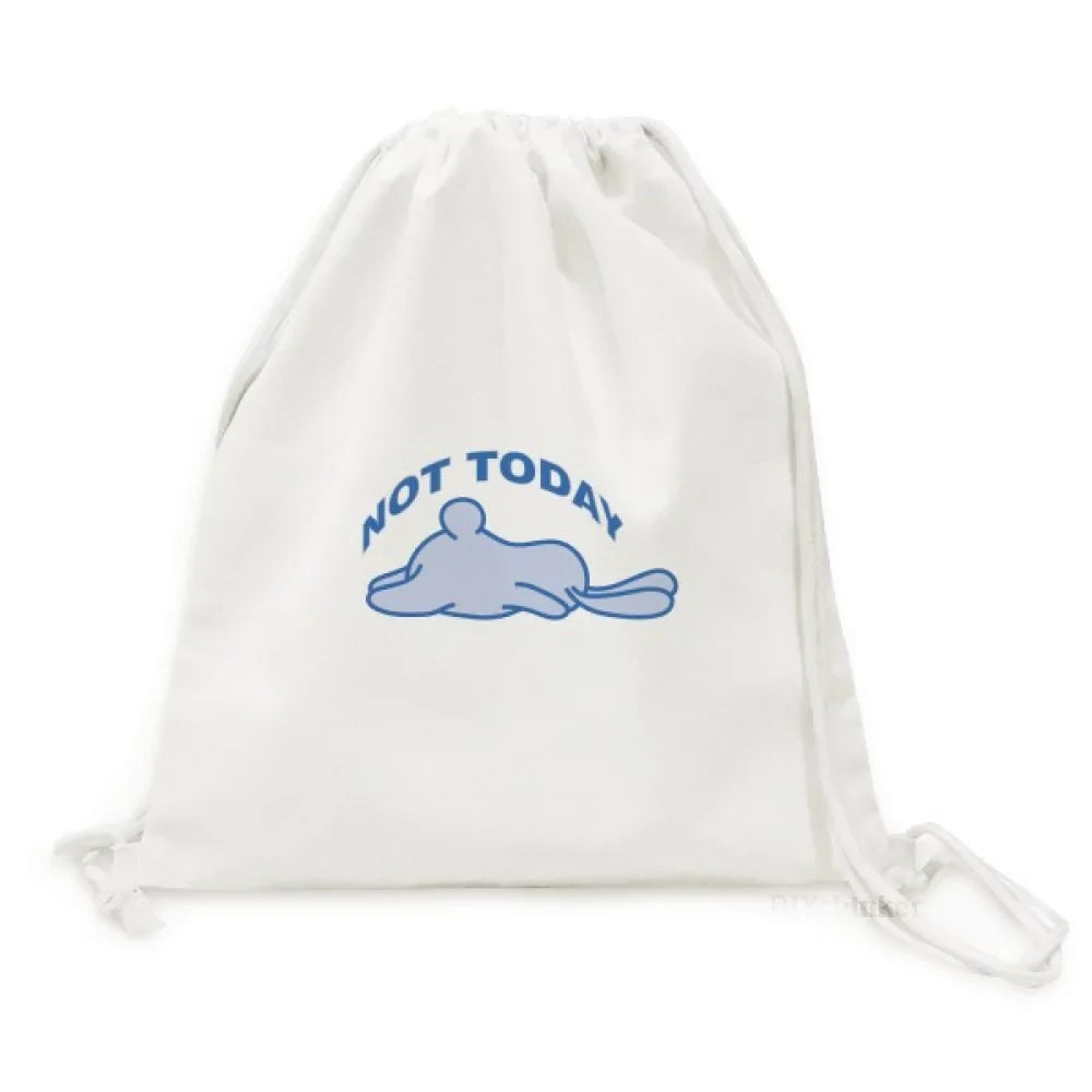 Animal Lies Rest Art Deco Fashion Backpack Canvas Drawstring Reusable Mesh Shopping Bag