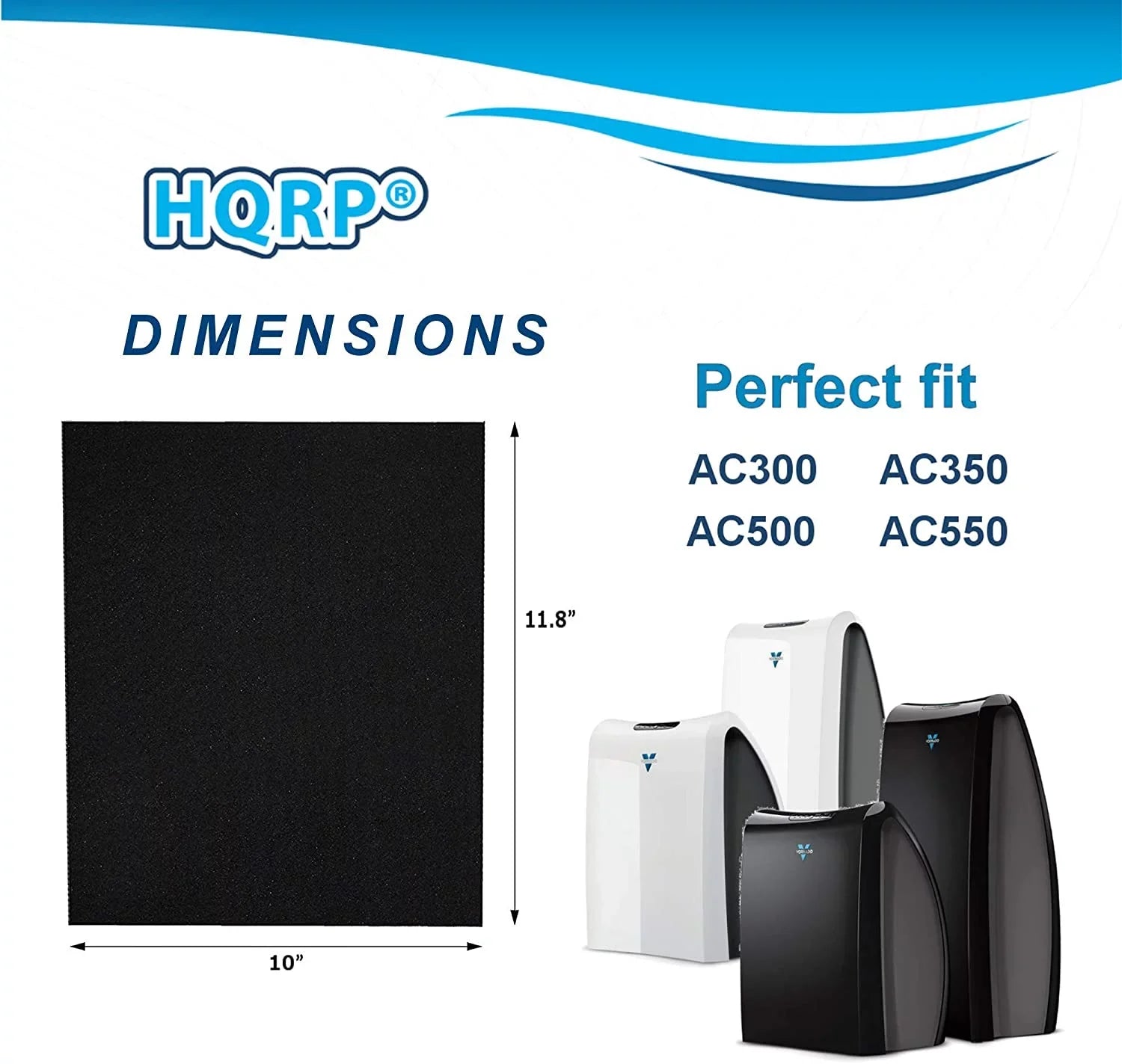 HQRP 6-pack Activated Carbon Filter for Vornado MD1-0023 Replacement fits AC300, AC350, AC500, AC550 Air Purifiers
