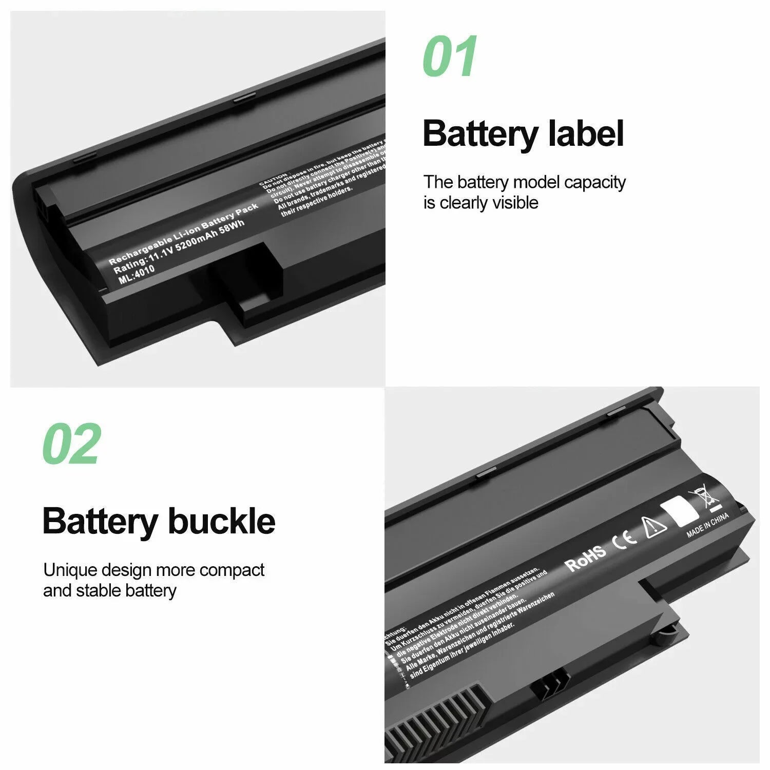 Battery N4010 for Inspiron 13R 14R 17R N4050 N5010 N7010 fits 04YRJH J1KND