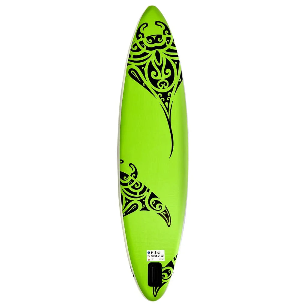 Dcenta Inflatable Paddleboard Set Beach Surfing Board with Oar, Fin, Hand Pump, Kit and Carrying Bag Surfboard for Adults 144.1 x 29.9 x 5.9 Inches (L x W x H)