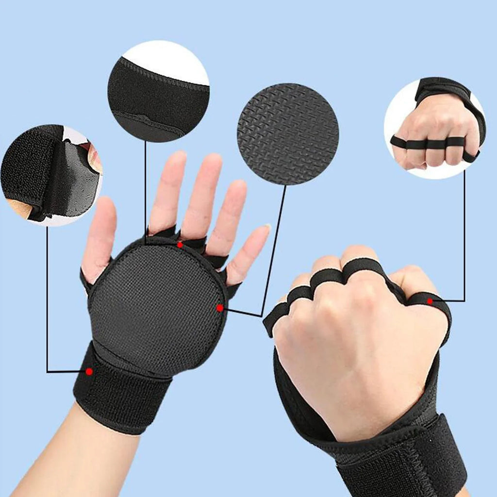 kesoto 4xGymnastics Hand Grips Power Lifting Grips for Shrugs Deadlifting Kettlebells