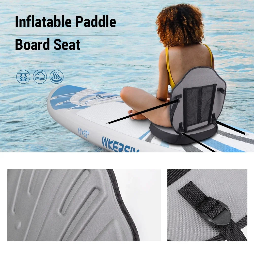WKERSIY Detachable Kayak Seat with Back Support Inflatable Paddle Board Adjustable Seat Comfortable Kayaking Accessory