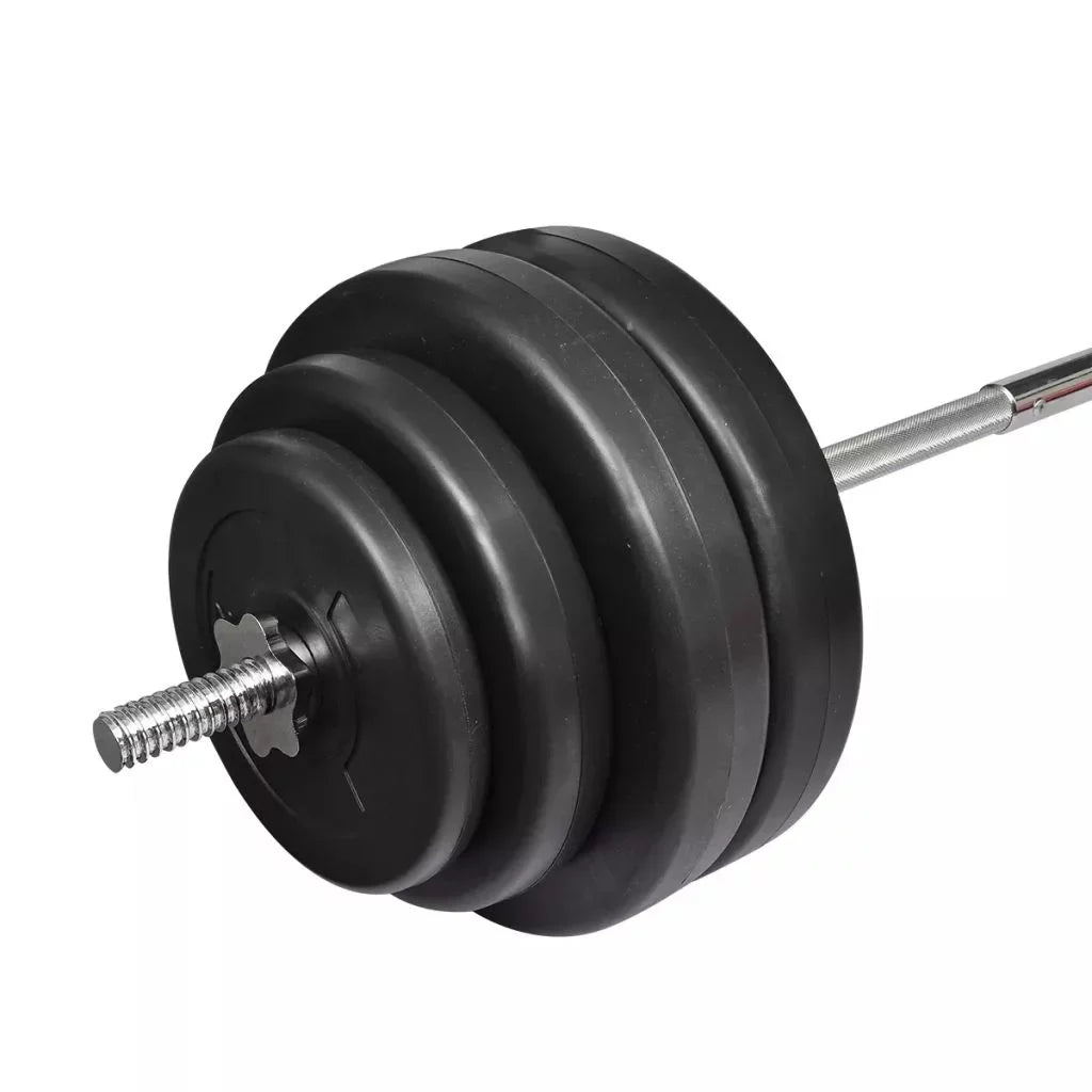 Anself Barbell with Plates Set 132 lb Weightlifting and Strength Training Barbell for Home Gym