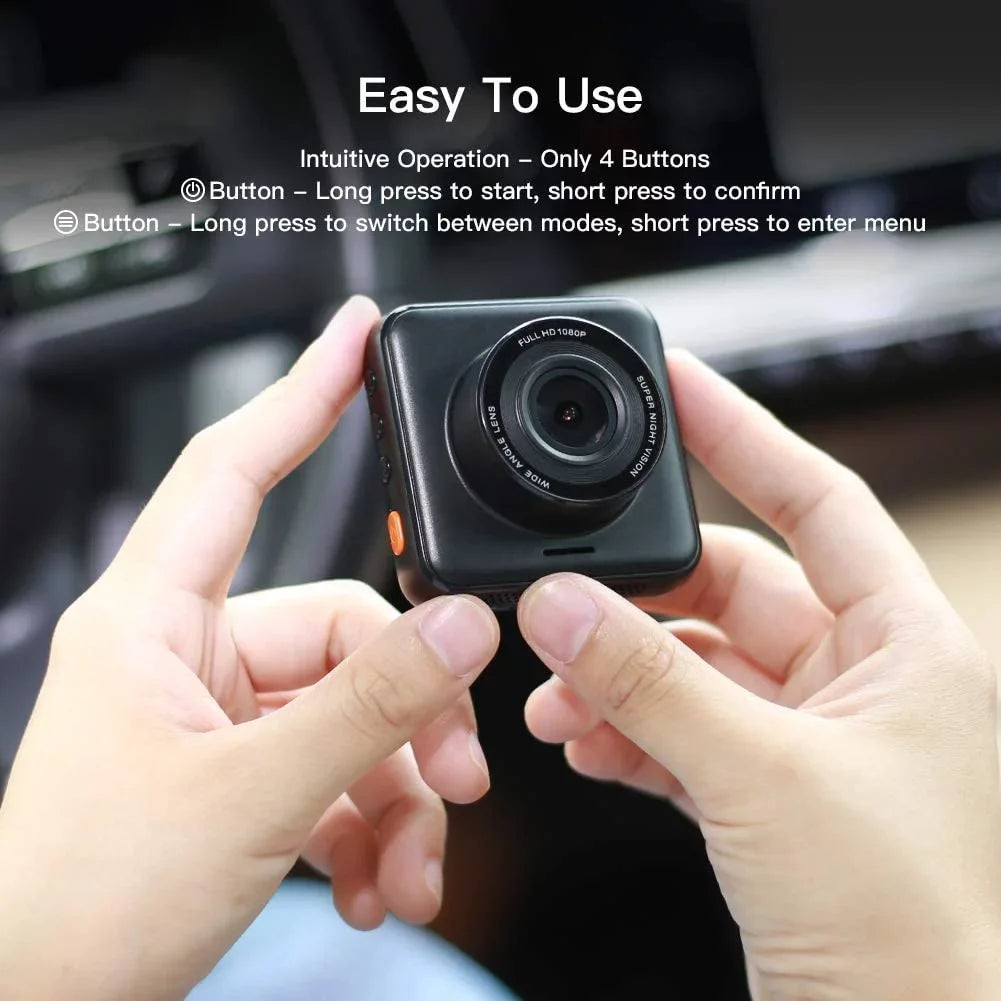 APEMAN Mini Dash Cam 1080P Dash Camera for Cars Recorder Super Night Vision, 170° Wide Angle, Motion Detection, Parking Monitoring, G-Sensor, Loop Recording