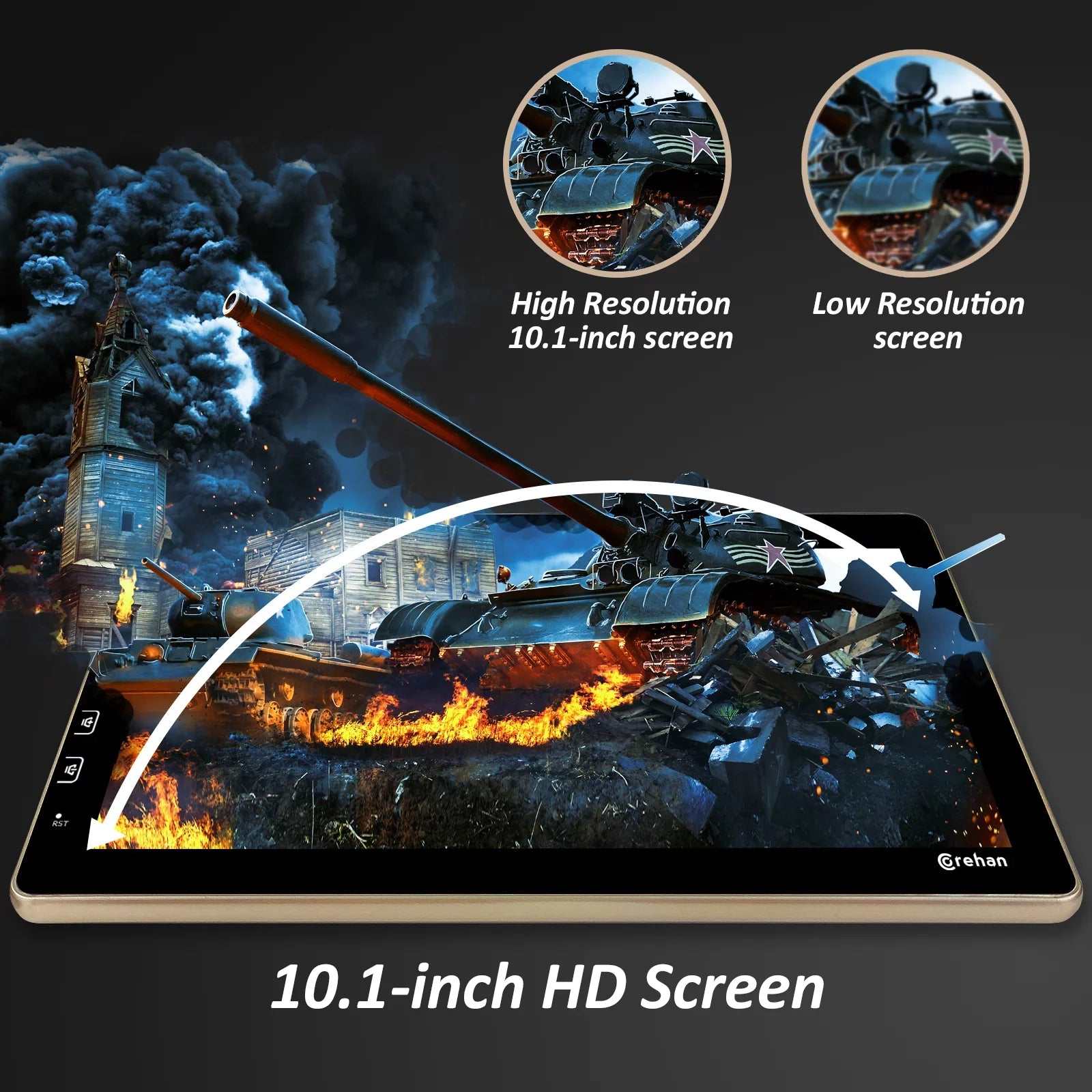 Double Din Car Stereo - Corehan 10 inch Monitor Car Radio Bluetooth Multimedia Player with Backup Camera Compatible with Wireless Carplay, Wireless Android Auto, Mirror Link