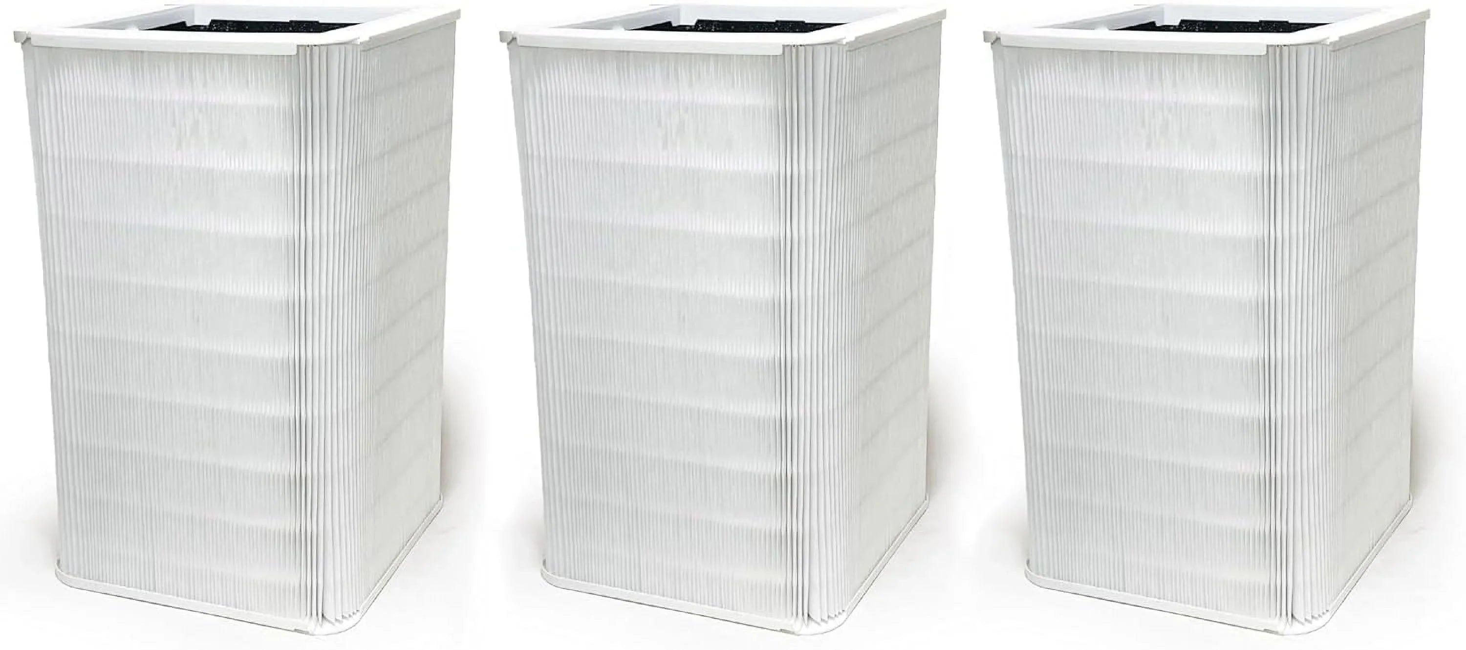 Nispira Collapsible True HEPA Particle Activated Charcoal Filter Replacement Compatible with Blueair Blue Pure 121 Large Air Purifier 620 SQ.FT | Remove Smoke VOCs | 3 Pack