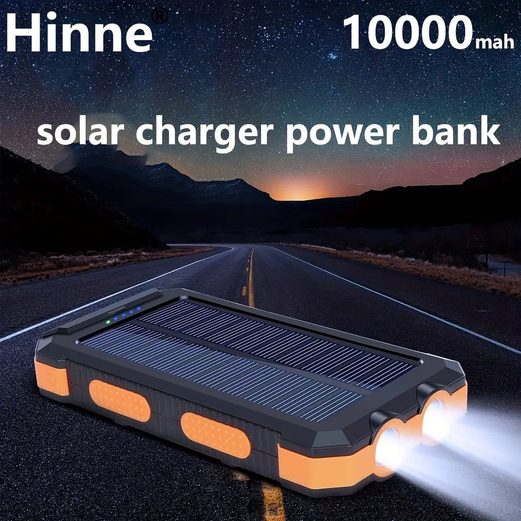 10000mah Portable Solar Mobile Power Charger Liquid Solar Mobile Power Panel Charging Bank With Built-in Compass And Hook