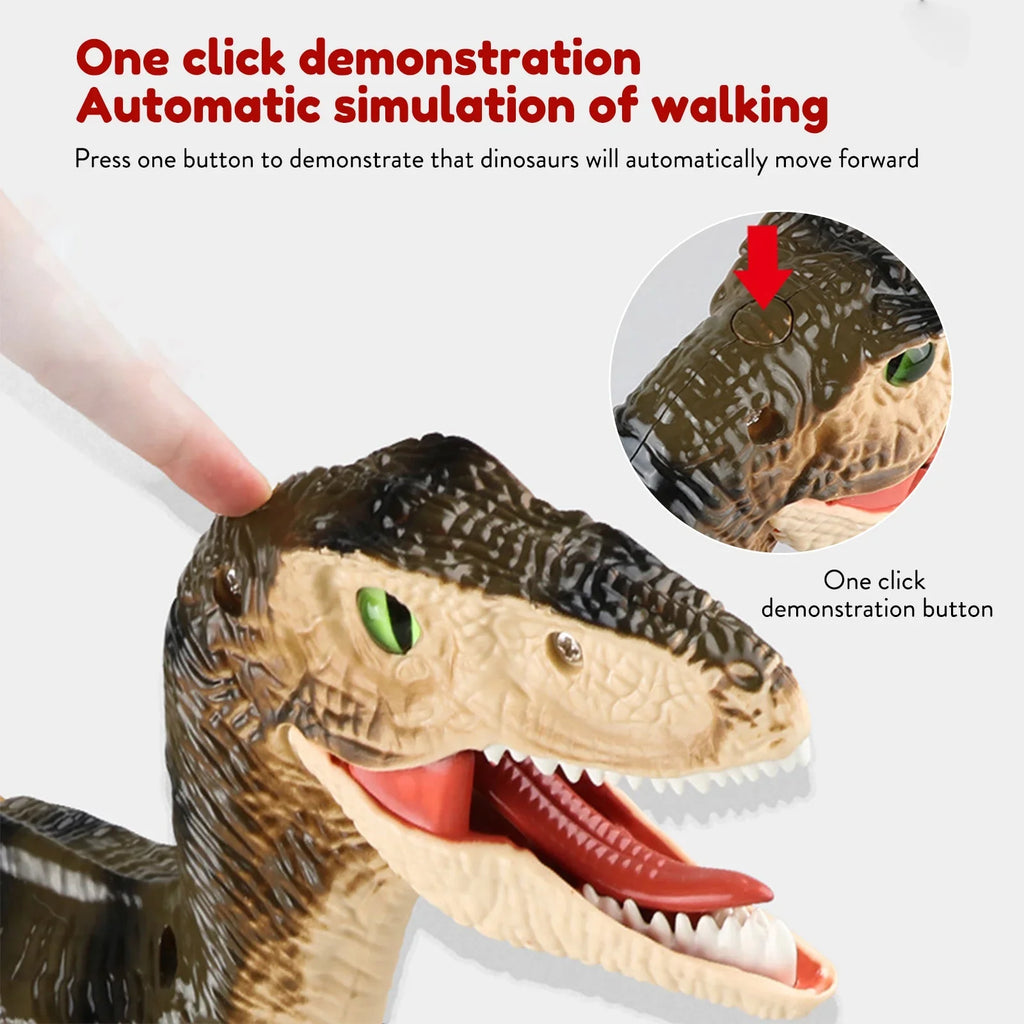 Remote Control Dinosaur Toys with Light up 3D Eyes, Shaking Head, Roaring Sounds, Walking Dinosaur Toy Gift for Kids Age 3-12 Years