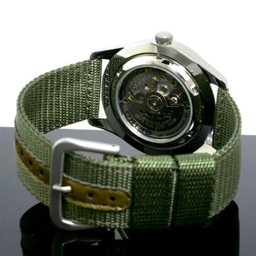 Seiko Men's 5 Automatic Green Dial and Band Made in Japan Watch SNZG09J1